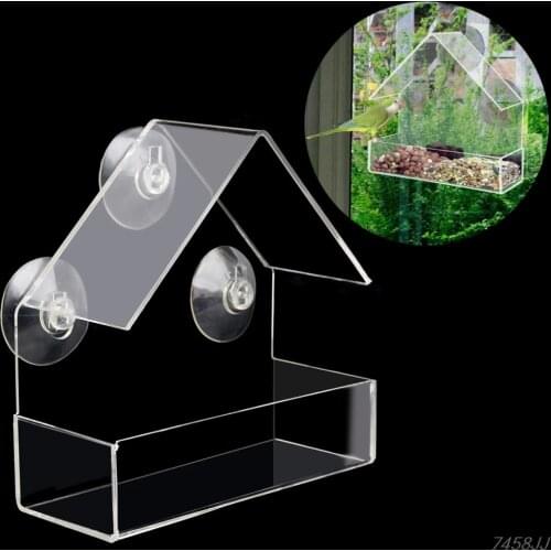 Pet Bird feeder Clear Window Squirrel Proof Bird Feeder Window bird feeders DropShip