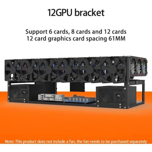 6 Cards 8 Cards 12 Cards Graphics Card Fixing Bracket Open Dual Power Supply GPU Graphics Card Cooling Frame Fixing Frame
