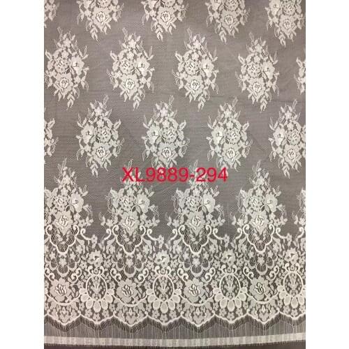 Ivory Wholesale Soft Lace Garment France Net Tulle Chantilly Eyelash Lace For Wedding Dress 9 Yards