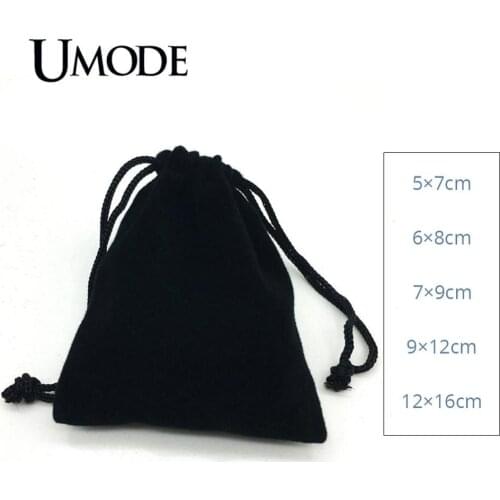 Black Velvet Bags Square Pocuhes 5*7cm 6*8cm 7*9cm 9*12cm 12*16cm for Rings Earrings Necklace Bracelets Jewelry