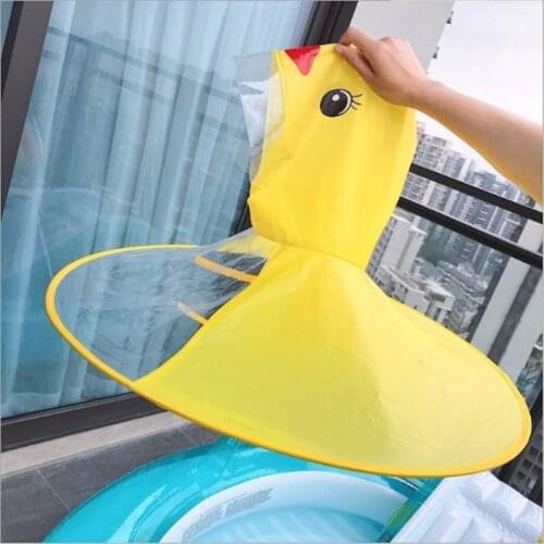 Little Yellow Duck Flying Saucer Children Raincoat Childrens One-piece Poncho