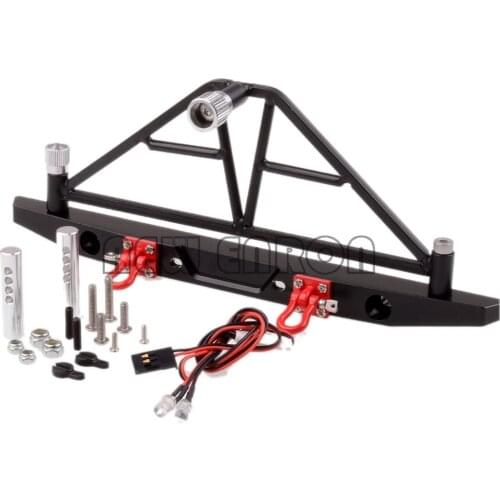 NEW ENRON 1:10 CNC Metal Front / Rear Bumper Spare Tire Carrier With LED for RC Crawler Car 1/10 Axial SCX10 90046 TRX4