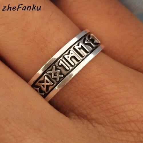 Viking Rings Mans Custom Rune Letter Ring Wedding Anel Nordic Vintage Men Jewelry