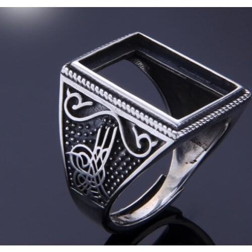 12*16mm 925 STERLING SILVER mens Semi Mount Bases Blanks base blank Pad VINTAGE ring ring Setting set jewelry gift diy A1292