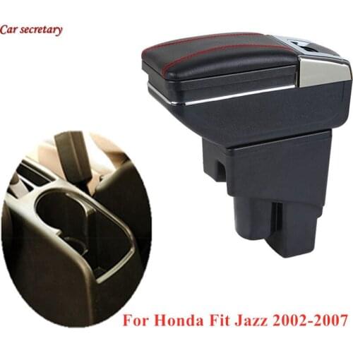 Armrest Box For Honda Fit Jazz 2002-2007 Hatchback Armrest Center Centre Console Storage Box with USB Charging Auto parts