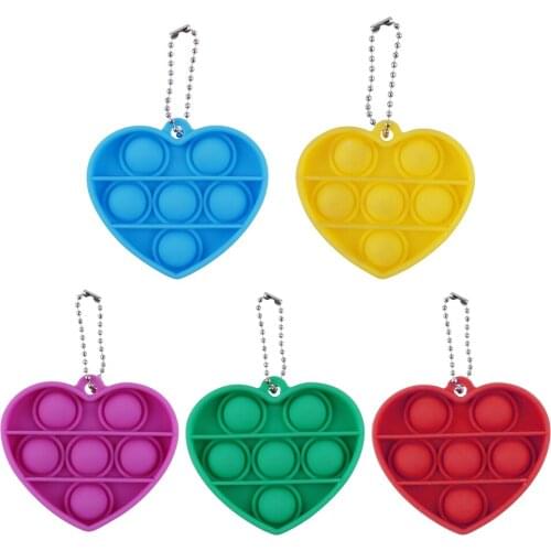 Push Bubble Sensory Stress Reliver Toy Pendant Children Adult Fidget Simple Dimple Squeeze Decompression Decorative Keychain