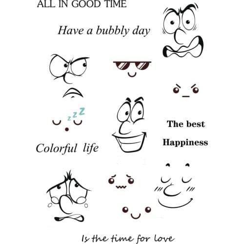 AZSG A variety of expressions Clear Stamps For DIY Scrapbooking Decorative Card making Crafts Fun Decoration Supplies 10*15cm