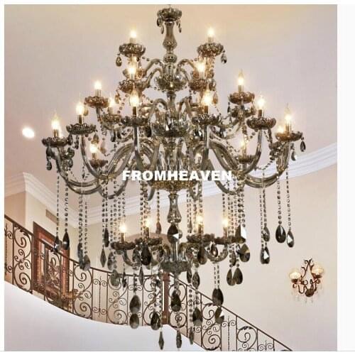 Modern 30L D120cm Crystal Chandeliers Lighting for Livingroom Bedroom Indoor Lamp K9 Crystal Lustres De Teto Ceiling Chandelier