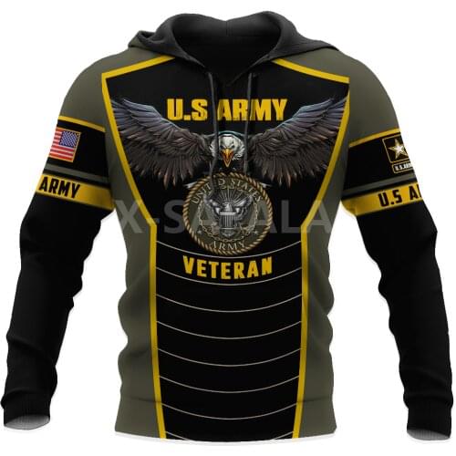 U.S Army veteran Eagle Animal 3D Print Size XS-7XL Hoodie Man Women Harajuku Outwear Zipper Pullover Sweatshirt Casual Unisex-2