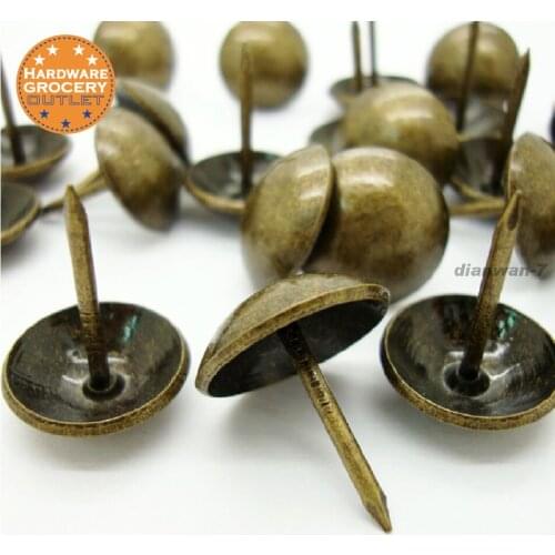 Generic Round Large-headed Nail Antique Brass Pack of 50pcs