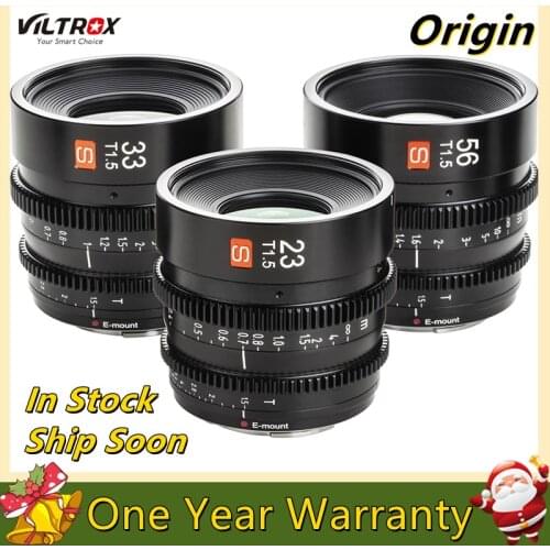 Viltrox 23mm 33mm 56mm T1.5 E-Mount Camera Professional Manual Focus Cine Lens Compact Solid Lens for sony