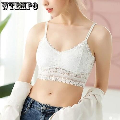 Plus Size Lace Sexy Underwear for Women Tube Tops Sling Sexy Push Up Bra Seamless Corset Bras Large Breast Thin Floral Bralette
