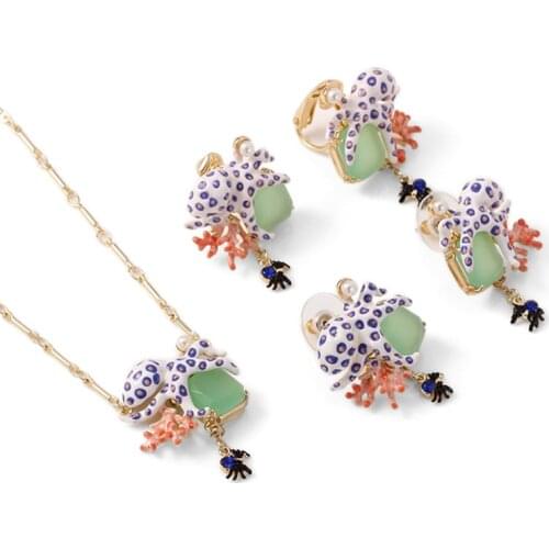 New Alien Creature Octopus European and American Fashion Personality Exaggerated Enamel Forest Personality Necklace Female