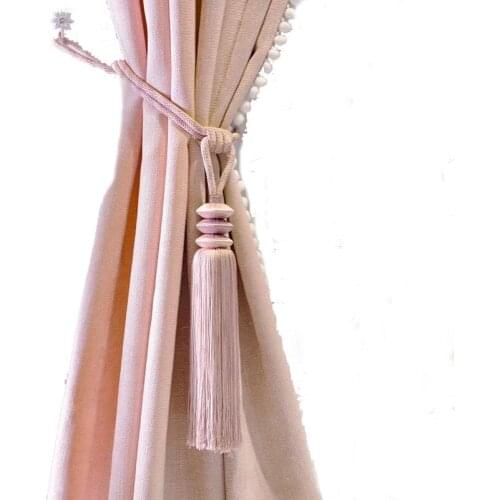 1 pair curtain tieback European curtain endless romantic pink strap decorative accessories tassel hanging tie tape back M303