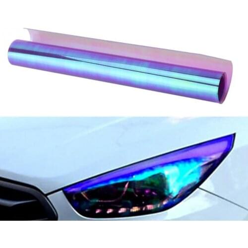 1pc PVC Car Auto Headlight Taillight Purple Vinyl Tint Sticker Light Lamp Film Wrap Headlamp Membrane 60x30cm DIY Accessories