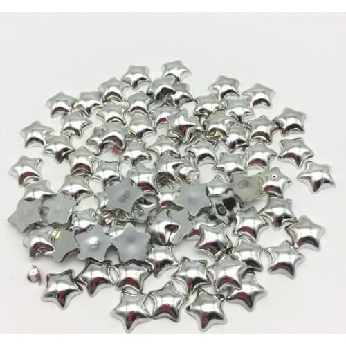 100pcs 12mm Silver Gold Shiny Star Flatbacks Cabochons Embellishments DIY Phone Decorations Scrapbook Christmas Craft Cardmaking