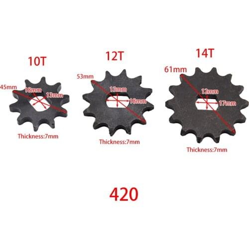 Engine Chain Pinion 10T 12T 14T Gear for MY1020 Gokart Motor Electric Scooter 10 tooth 12 tooth 14 tooth