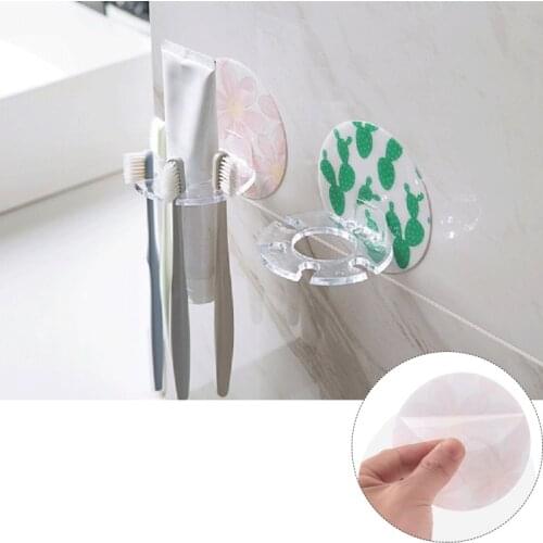 /2021Bathroom Punch-free Toothbrush Holder Wall-mounted Dental Racks Powerful Seamless Stickers Rack Washing Supplies