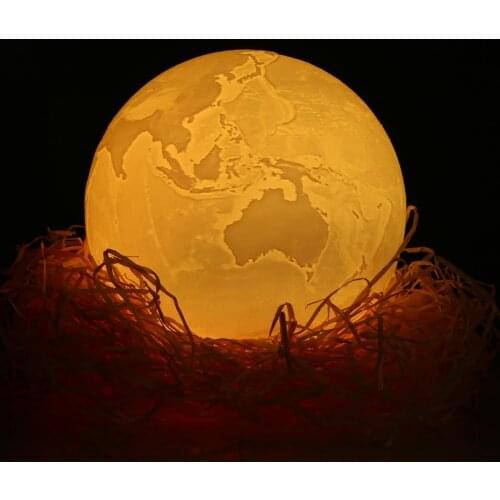 3D Light Print Earth Lamp Table Lamp Colorful Moon Lamp Rechargeable Change Touch Usb Led Night Light Home Decor Creative Gift