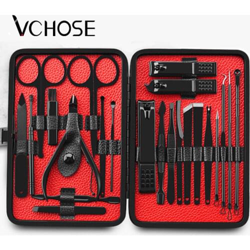 4-23 Pcs Professional Nail cutter Pedicure Scissors Set Stainless Steel Eagle Hook Portable Manicure Nail Clipper Tool Set