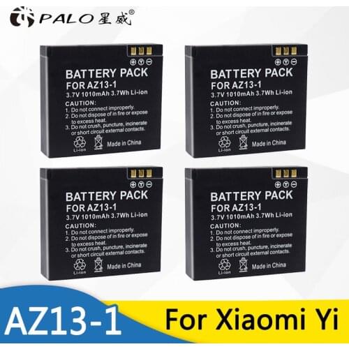 4Pcs AZ13 AZ13-1 Palo Battery Rechargable Li-ion Battery For Xiaomi Yi Action Camera 3.7v For Xiaomiyi Sport camera Accessories