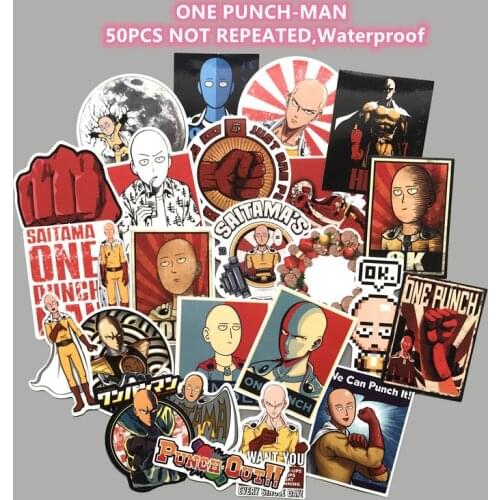 50 PCS/lot ONE PUNCH-MAN Stickers ONE PUNCH MAN Saitama Genos Toys Model Luggage Moto Car Suitcase Laptop Skateboard Waterproof