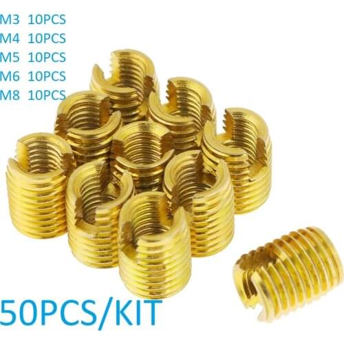 50pcs M3 M4 M5 M6 M8 steel with zinc self tapping thread insert kit Helical Insert Self Tapping Slotted Screw