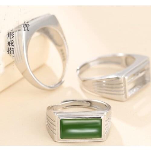 6*12mm 925 STERLING SILVER men Semi Mount Bases Blanks base blank Pad ring Setting wedding jewelry findings diy A5913