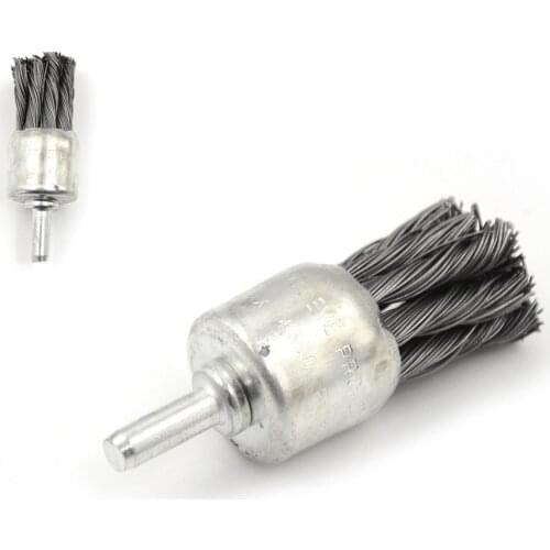 6mm Shank 20 25mm Dia Stainless Steel Knot Type Pen Shape Crimped Wire End Brush For Die Grinder Power Drill High Quality