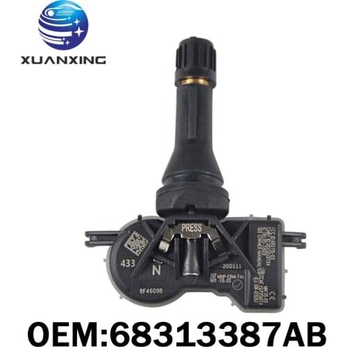 68313387AB Tire Pressure Monitor Sensor TPMS 433Mhz For Chrysler 200 Pacifica Jeep Renegade 2015-2018 Grand Cherokee 68313387AA