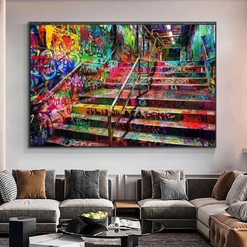 Abstract Street Graffiti Artwork Art Canvas painting landscape Posters and prints modern Wall Picture for living Room Home Decor