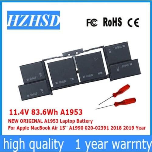 11.4V 83.6Wh A1953 NEW ORIGINAL A1953 Laptop Battery For Apple MacBook Air 15'' A1990 020-02391 2018 2019 Year