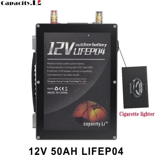 12V lifepo4 battery pack 30AH 50Ah rechargeable waterproof boat RV outdoor camping spare solar inverter power tool lithium batte