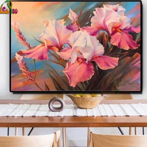 Handmade diy diamond painting kits Iris Flowers diamond embroidery full drill rhinestone cross stitch mosaic painting home decor