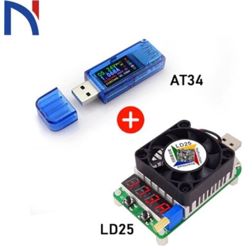AT34 USB3.0 IPS HD Color Screen USB Tester Voltage Current Capacity Energy USB Voltmeter Ammeter Impedance Temperature Tester