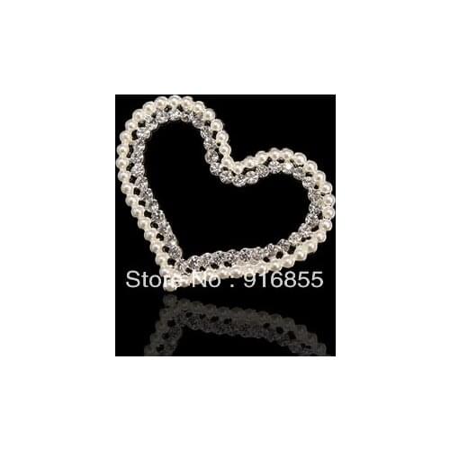Free shipping 6pcs/lot Love shape Shiny Diamonds and pearls,Fashion Jewelry ,Alloy fittings,Diy Jewelry Accessories