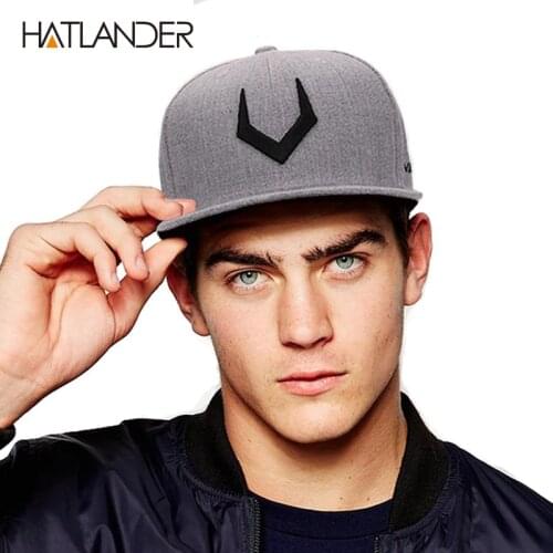 High quality grey wool snapback 3D pierced embroidery hip hop cap flat bill baseball cap for men and women