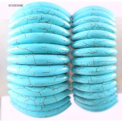 BUYERSHOME Hot Jewelry Sweethearts Natural Beads Stone Green Howlite Stretch Bracelet 8" 2Pcs H604H603