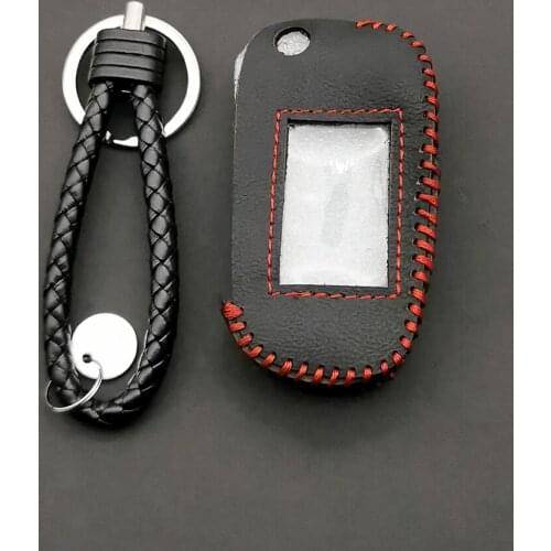 M5 Fashion 100% Leather Key Case Cover for Scher-Khan Magicar 5 6 4 Buttons Car Flip Remote Control Protect Shell