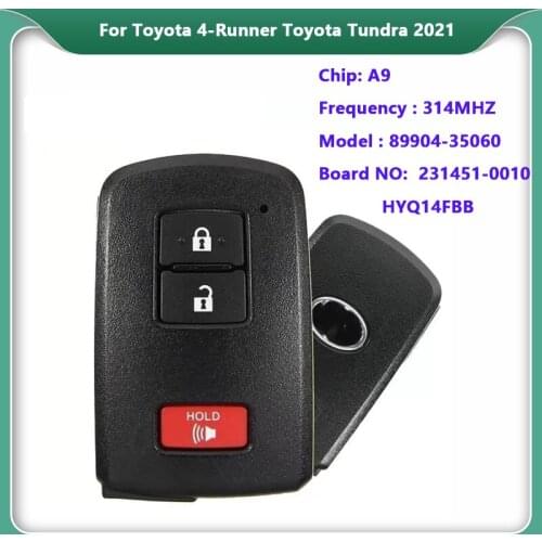 CN007217 Aftermarket 2021-2021 Toyota 4Runner 3-Button Smart Remote Key FCC: 89904-35060 Model HYQ14FBB (G BOARD) 231451-0010