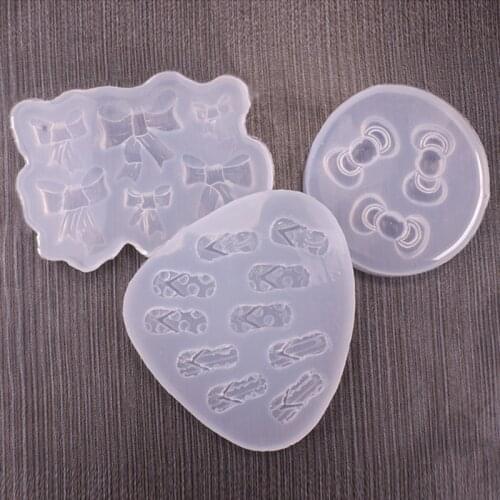 DIY Crafts Bowknot Slippers Earrings Epoxy Resin Mold Ear Studs Silicone Mould