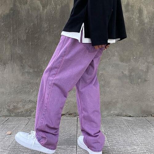 Men jeans Wide Leg denim pant Relaxed Fit Polyester Men Fashion Jeans for Daily Wear Mens Jeans Streetwear Loose Trousers 3XL