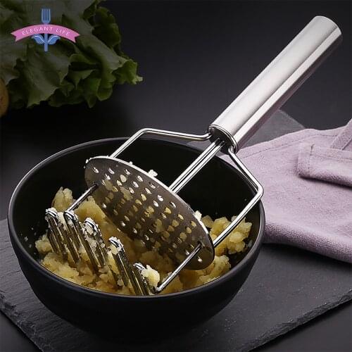 Potato Pressure Potato Masher Hand Press Crusher Mashed Potato Stainless Steel Mud Mashed Kitchen Gadgets Tools Baby Food Aid