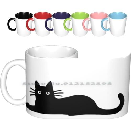 Black Cat Ceramic Mugs Coffee Cups Milk Tea Mug Cat Black Cat Animals Pets Feline Kitty Kittycat Cats Black Cats Animal Pet