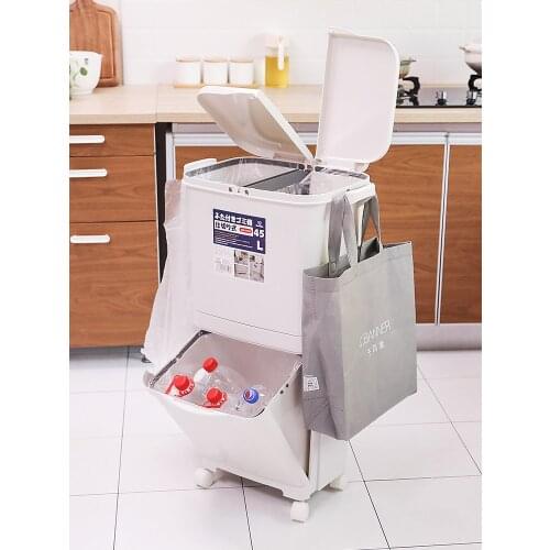 Recycling Bin Bathroom Trash Can Garbage Bag Recycling Bin Storage Bin Waste Compost Poubelle Salle De Bain Waste Sorting BA60LJ