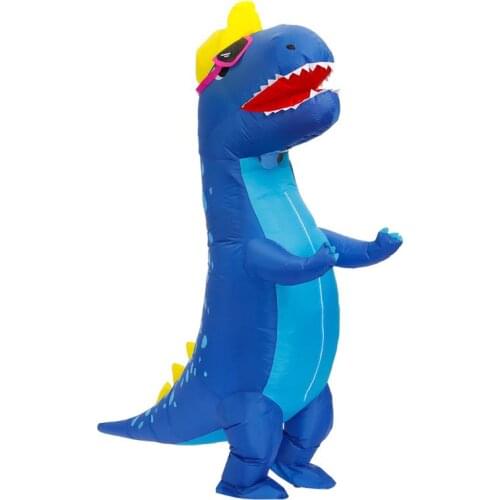 Blue Dinosaur Inflatable Costumes Adult Halloween Cosplay Costume for Man Woman Party Role Play T-Rex Mascot Disfraces