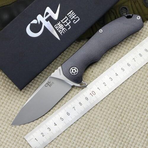 NEW CH3504 clamshell folding knife S35VN blade skull pattern titanium handle outdoor camping hunting knife EDC climbing tools