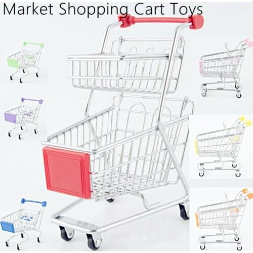 New Arrival Pretend Play Groceries Toys Market Shopping Cart Double Big Small Kids Gift Present