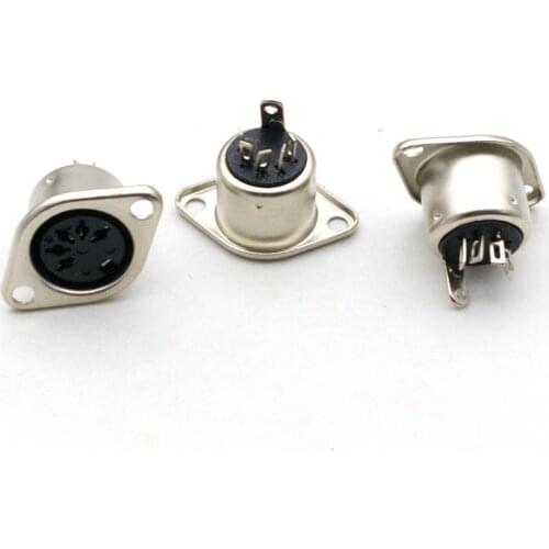 50pcs 5 Pin DIN Female Jack Cable Connector adapter panel mount solder type