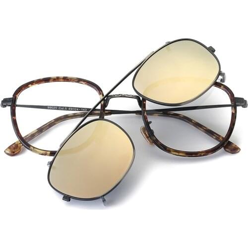 Vazrobe Clip on Polarized Glasses Lens Men Women Vintage Steampunk Mirrored Polaroid Lenses Fit Over Eyeglasses Frame UV400